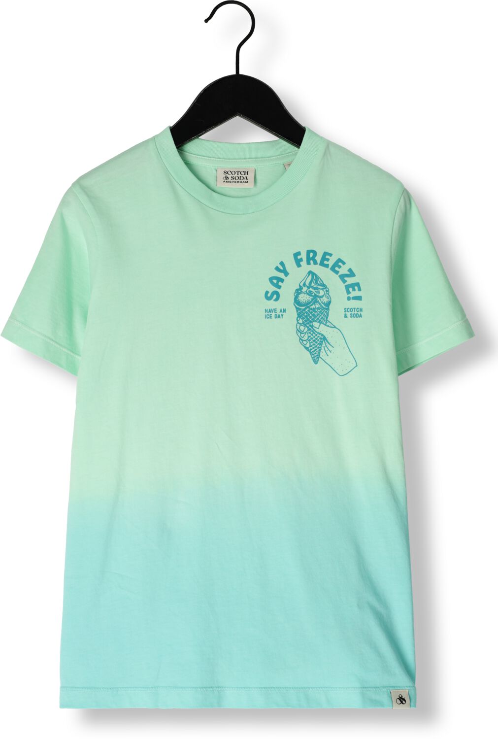SCOTCH & SODA Jongens Polo's & T-shirts Cotton In Conversion Garment-dyed T-shirt Mint