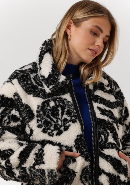 Ecru ALIX THE LABEL Teddy jas LADIES WOVEN DRAGON TEDDY COAT - large