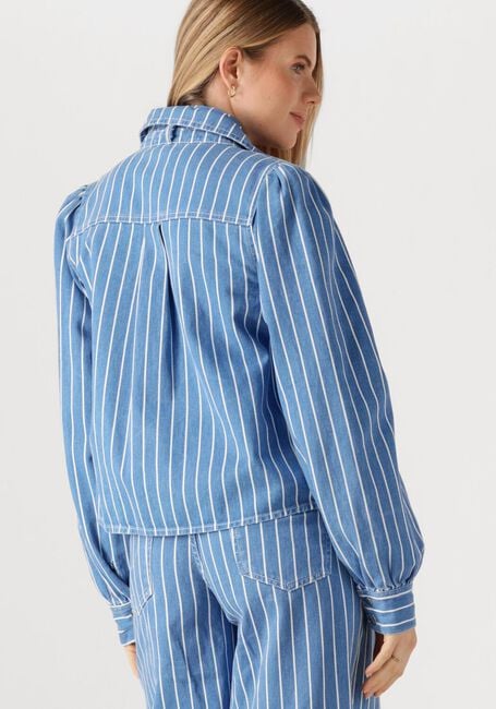 Blauwe POM AMSTERDAM Blouses BLOUSE DENIM STRIPES BLUE - large