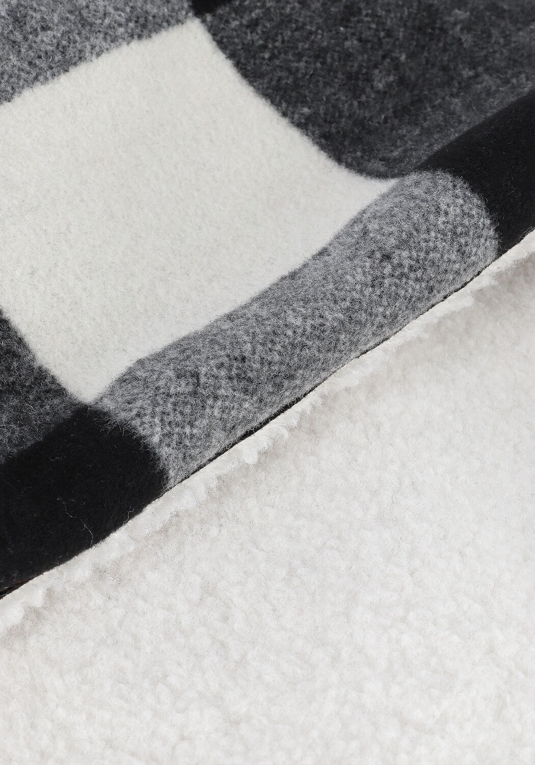 Zwarte BEAUMONT Teddy jas REVERSIBLE LAMMY-WOOL COAT - large