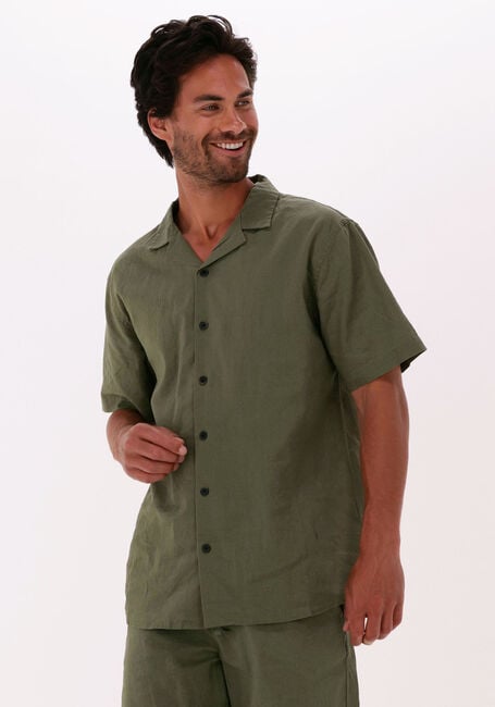 Groene ANERKJENDT Casual overhemd AKLEO LINEN SHIRT - large