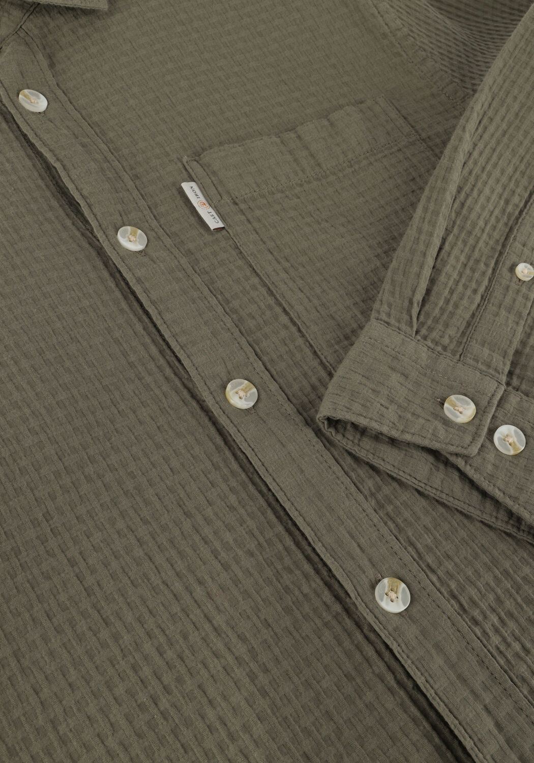 Groene CAST IRON Casual overhemd LONG SLEEVE SHIRT SQUARE STRUCTURE REGULAR FIT - large