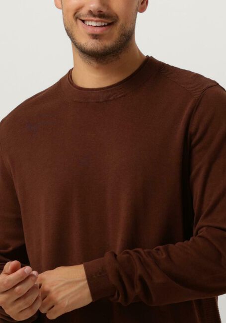 Bruine VANGUARD Trui CREWNECK COTTON MODAL - large