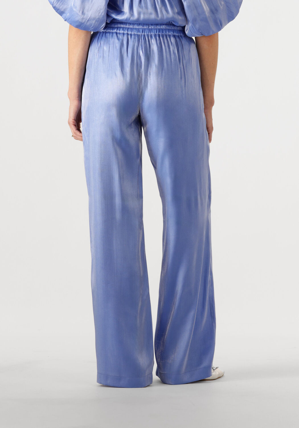 DANTE6 Dames Broeken Soir Shimmer Wide Leg Pants Blauw