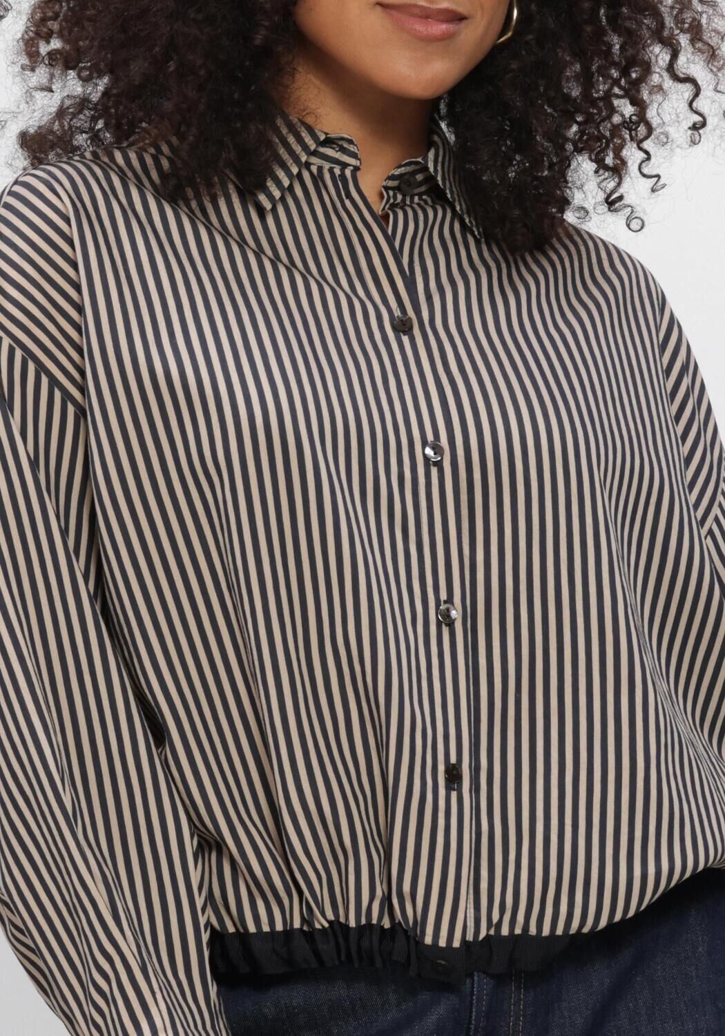 Zwarte SUMMUM Blouses BLOUSE BOXY TWO TONE STRIPE SMALL - large