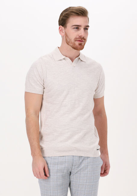 Witte DSTREZZED Polo MERCURY S/S POLO MELANGE SLUB - large