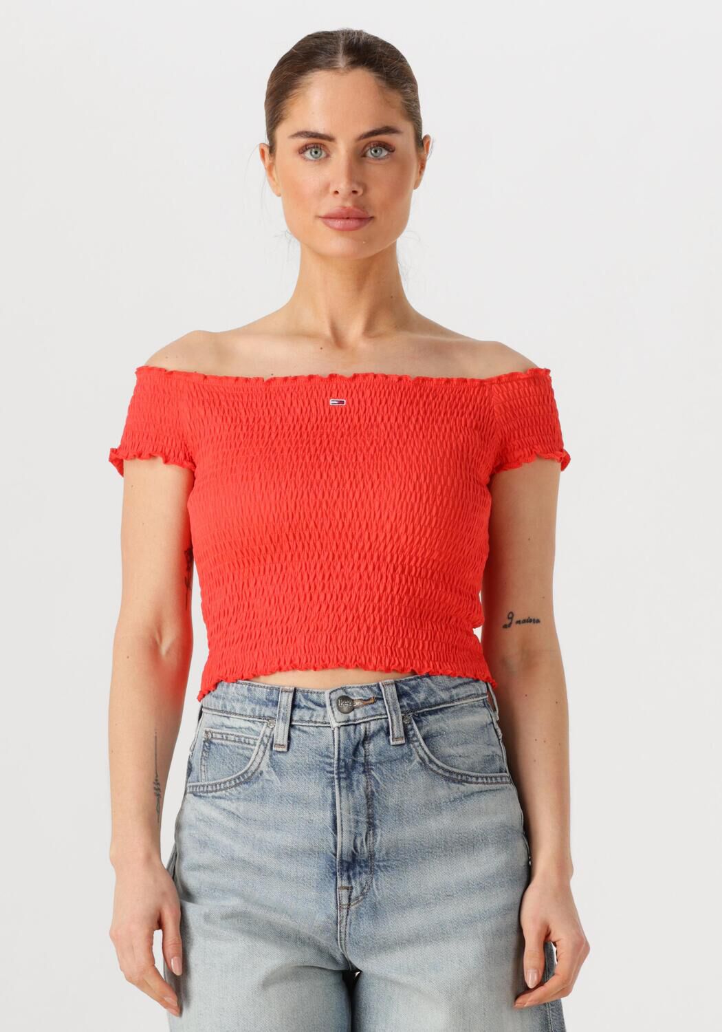 TOMMY JEANS Dames Tops & T-shirts Tjw Crp Smock Top Oranje