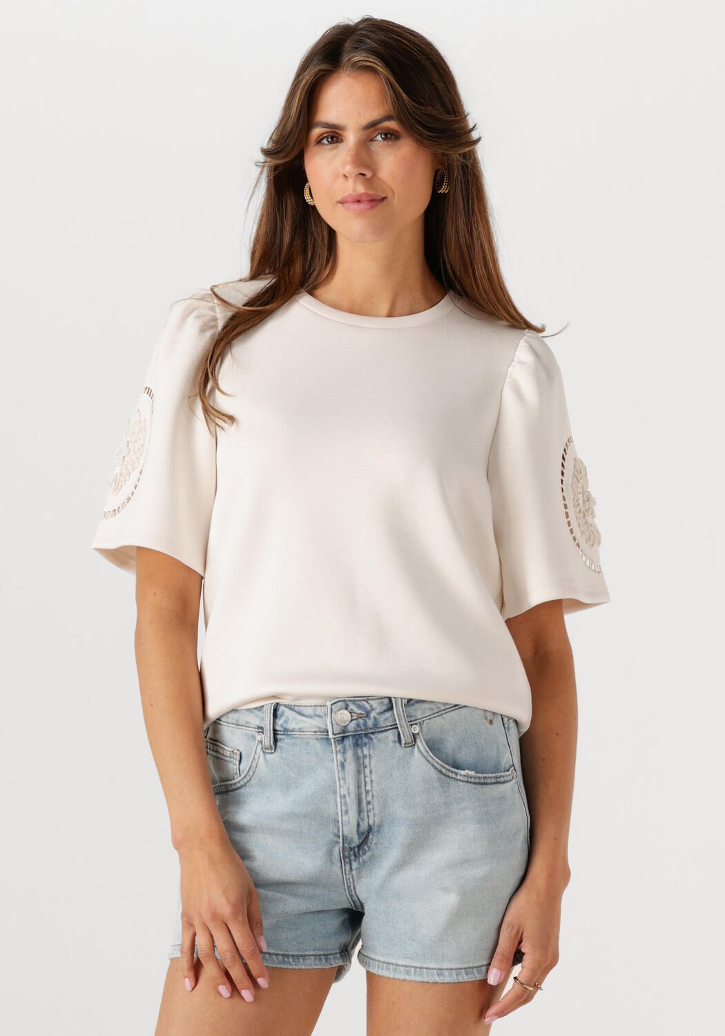 OBJECT Dames Tops & T-shirts Objdorina S s Re Top E Ss Fair 25 Gebroken Wit