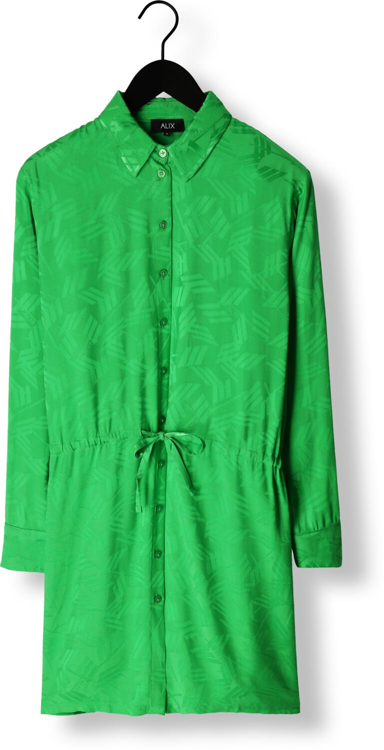 ALIX THE LABEL Dames Jurken Ladies Woven Jacquard Blouse Dress Groen