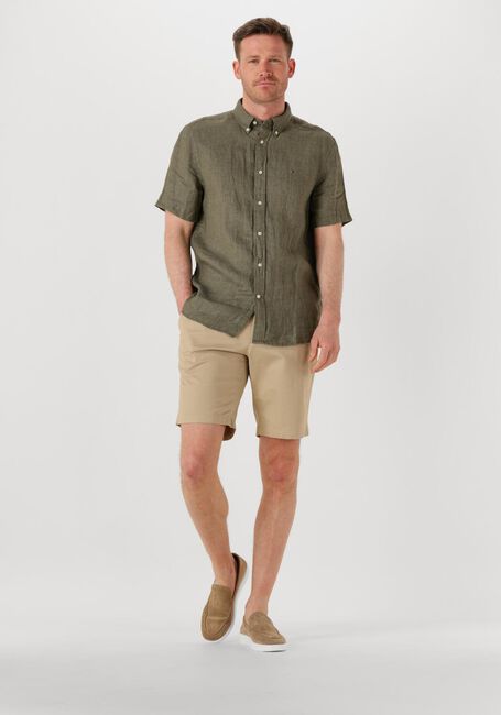 Groene TOMMY HILFIGER Casual overhemd PIGMENT DYED LINEN RF SHIRT S/S - large