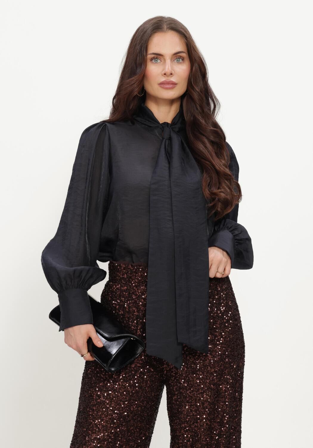 Zwarte STUDIO ANNELOES Blouses Marije blouse - large