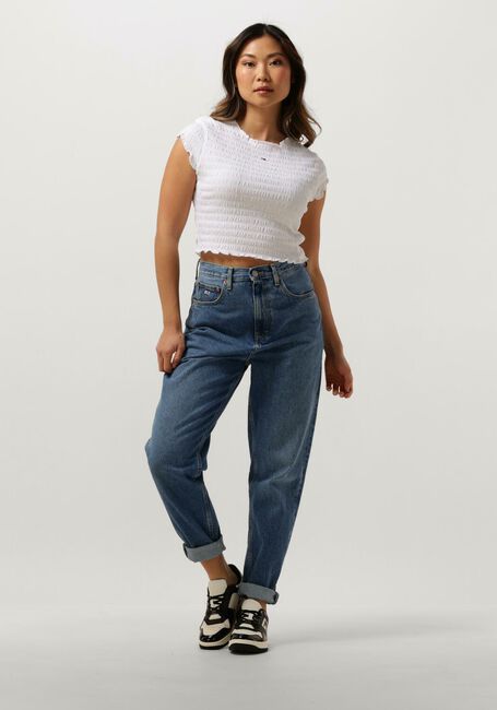 Witte TOMMY JEANS Top TJW SLIM SMOCK TEE - large