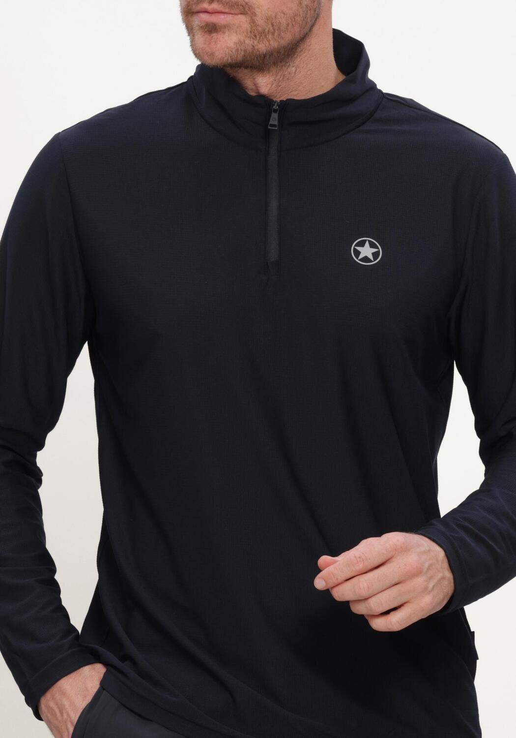 Donkerblauwe AIRFORCE Sporttruien PARKER QUARTER ZIP SPORT SHIRT - large