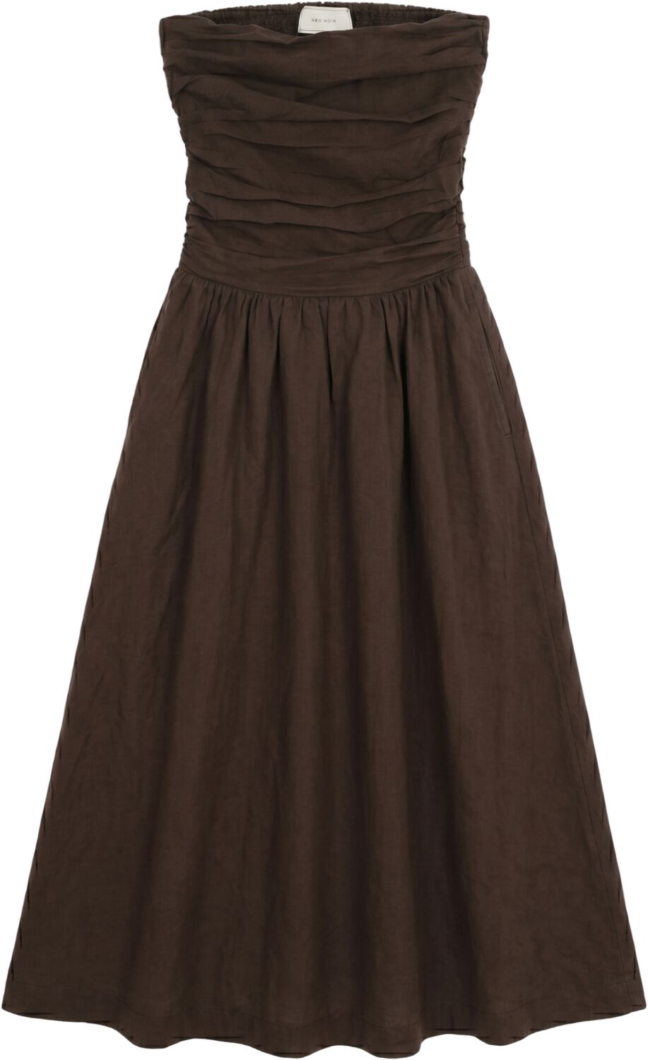 Neo Noir Dames Jurken Kima Linen Dress - Bruin, foto 2