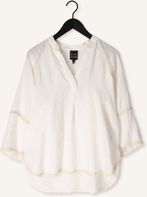 Witte ACCESS Blouses BLOUSE WITH V AND FRINGES Witte ACCESS Blouses BLOUSE WITH V AND FRINGES - large