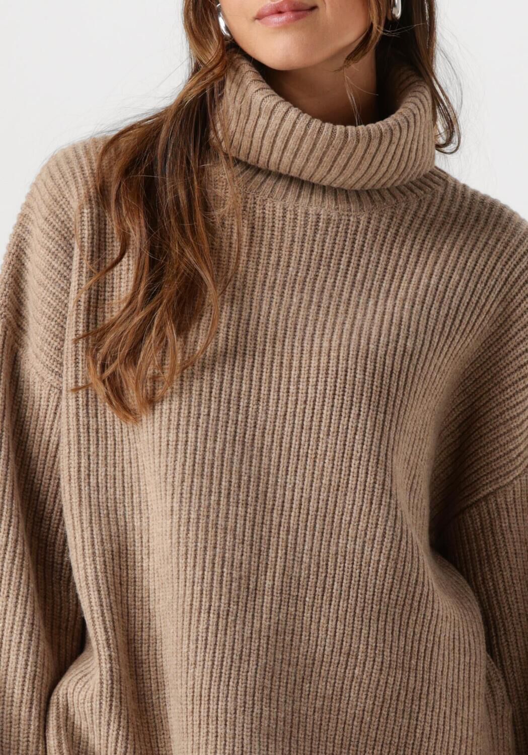 SELECTED FEMME Dames Truien & Vesten Slfmary Ls Long Knit Roll Neck Bruin