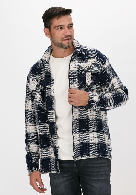 Blauwe ANERKJENDT Overshirt AKKARSTEN HEAVY CHECK - large