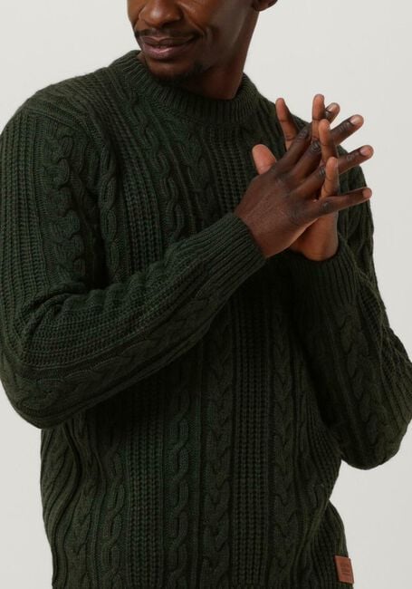 Groene SCOTCH & SODA Trui WOOL-BLEND STRUCTURE KNIT SWEATER KABEL - large