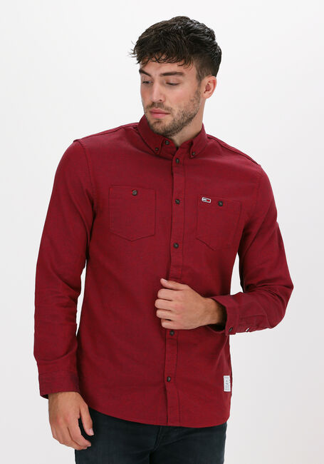 Rode TOMMY JEANS Casual overhemd TJM TWO TONE OXFORD SHIRT - large