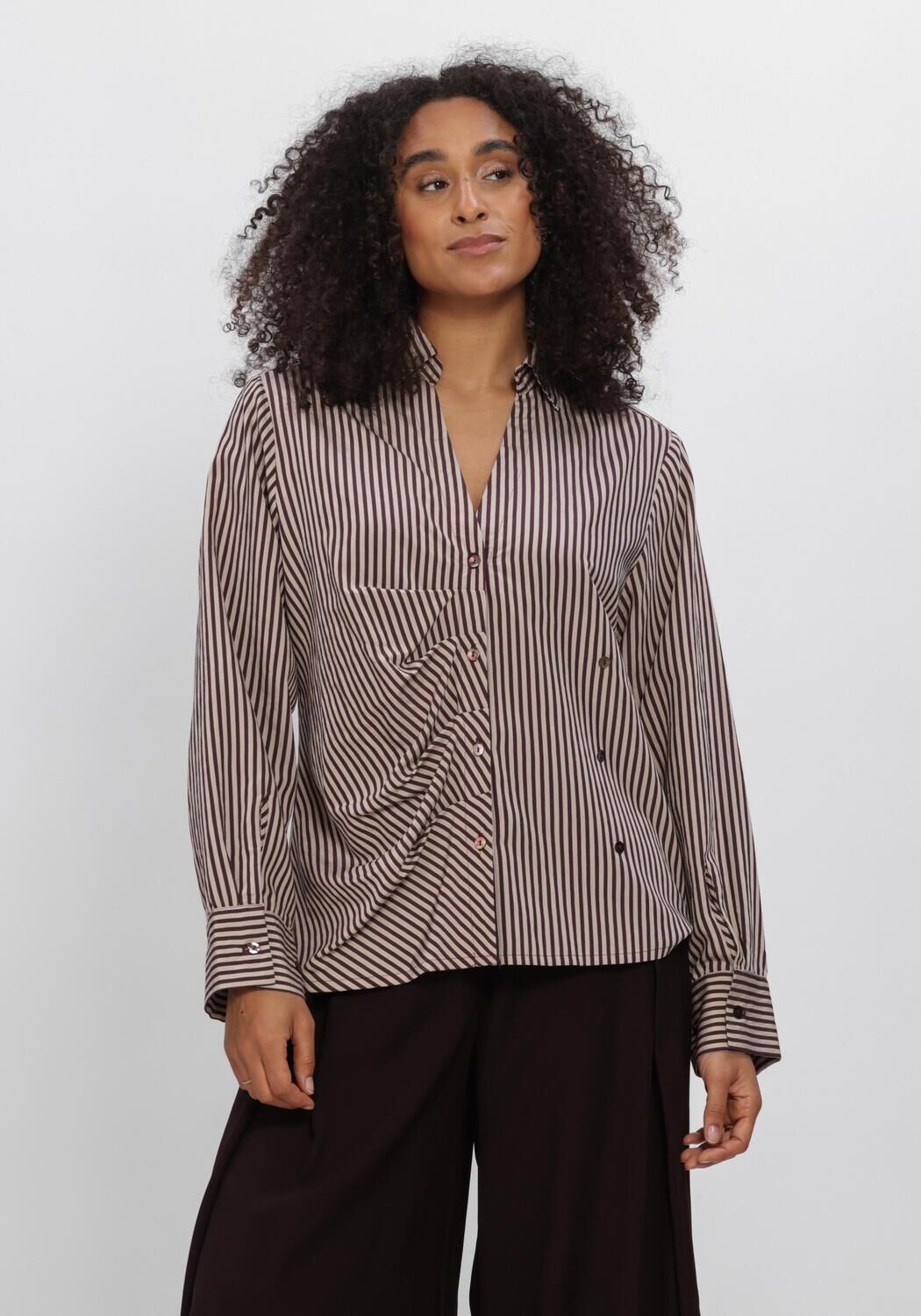 Creme SUMMUM Blouses BLOUSE TWO TONE STRIPE - large