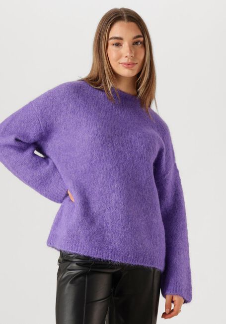Paarse SELECTED FEMME Trui SLFGABELLA LS KNIT O-NECK CAMP - large