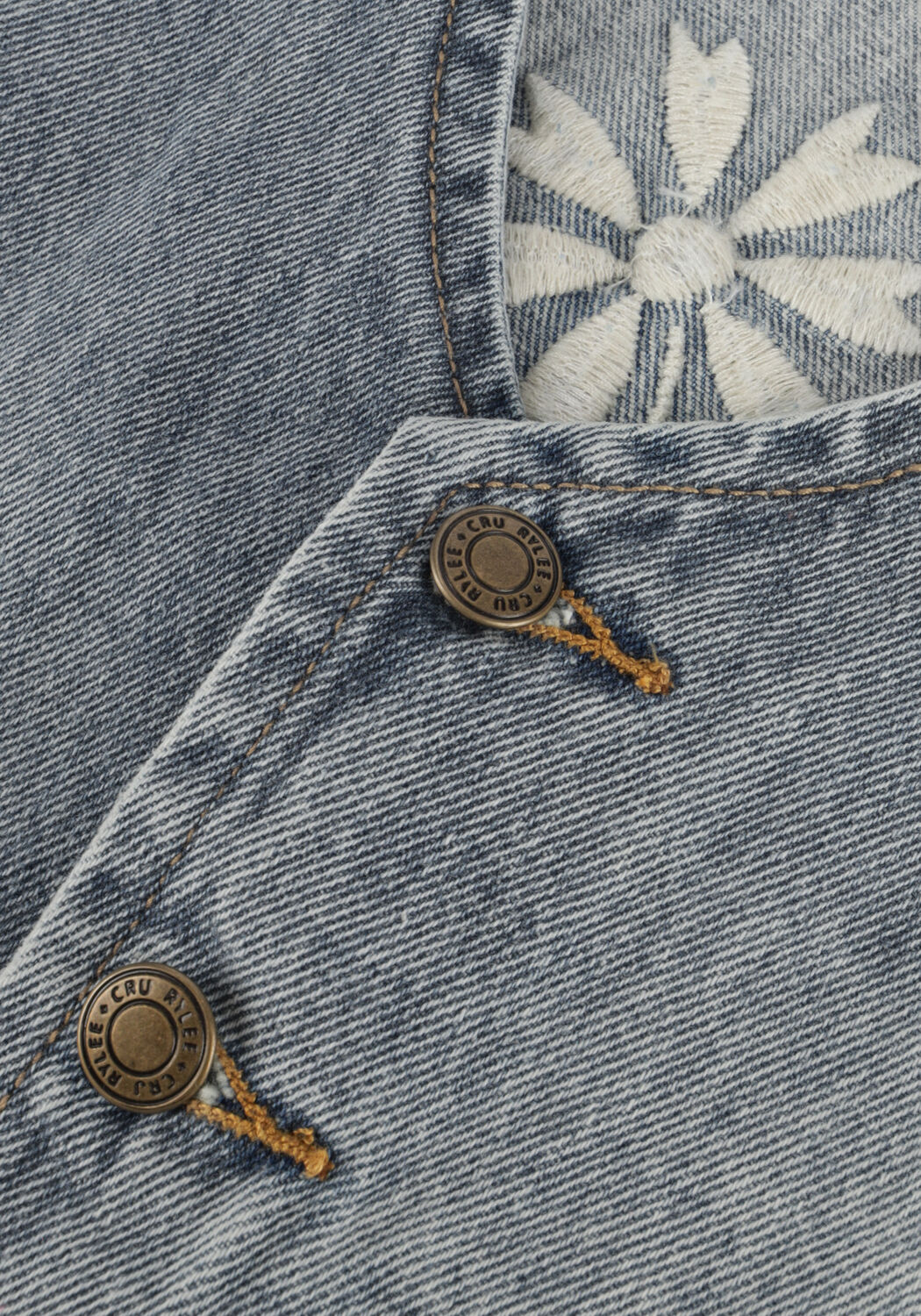 Lichtblauwe RYLEE + CRU Gilet DENIM VEST LIGHT WASHED DENIM - large