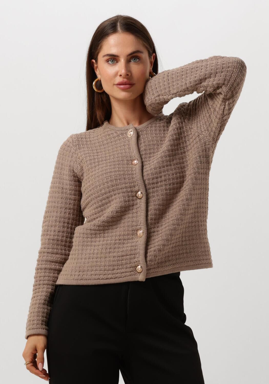 NEO NOIR Dames Truien & Vesten Limone Knit Jacket Taupe