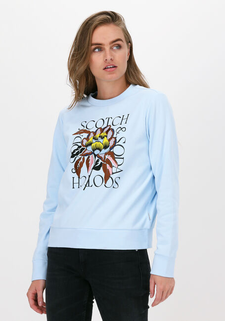 Blauwe SCOTCH & SODA Sweater REGULAR CREWNECK SWEAT WITH EM - large