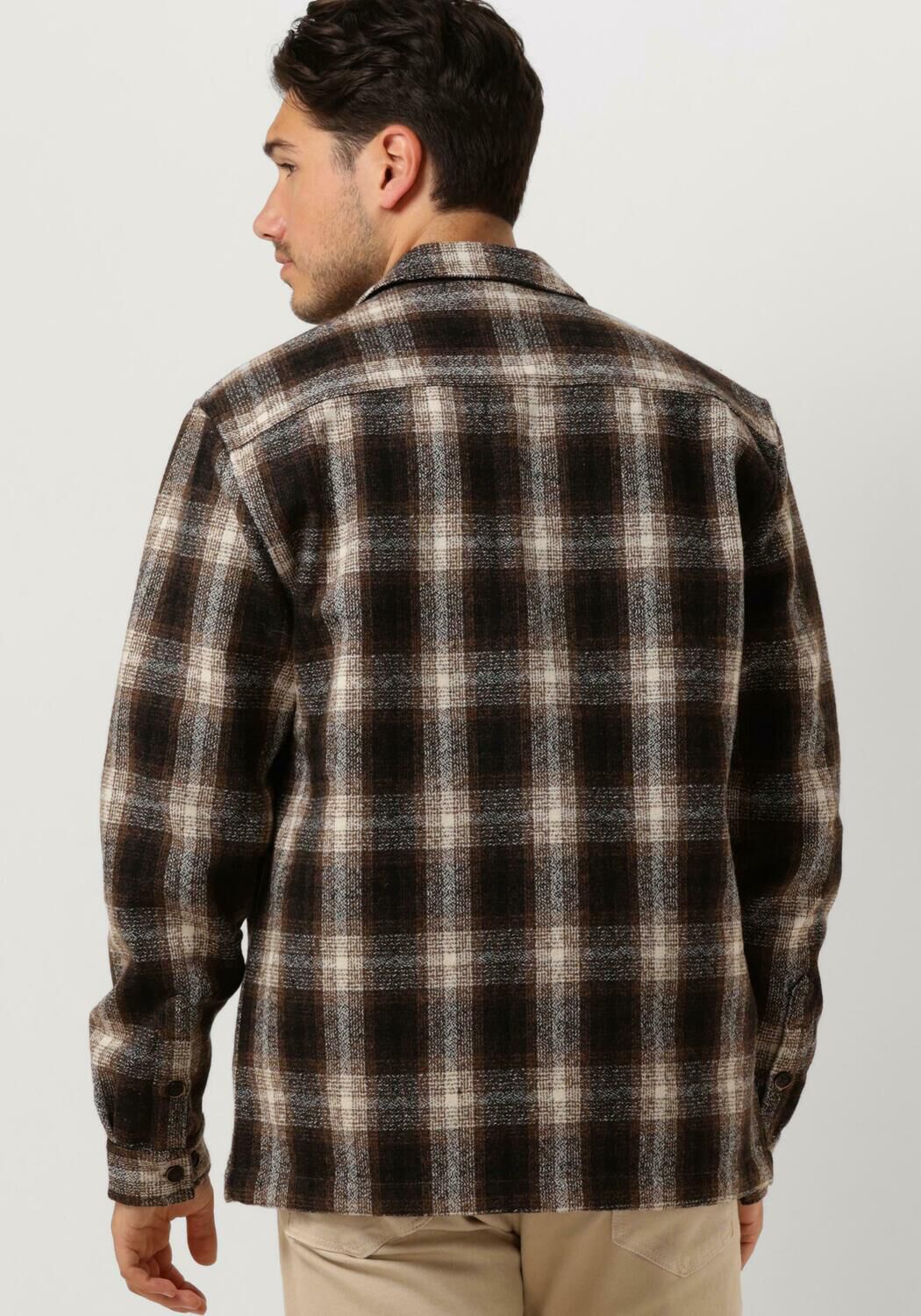 ANERKJENDT Heren Overhemden Aklion Heavy Check Overshirt Bruin