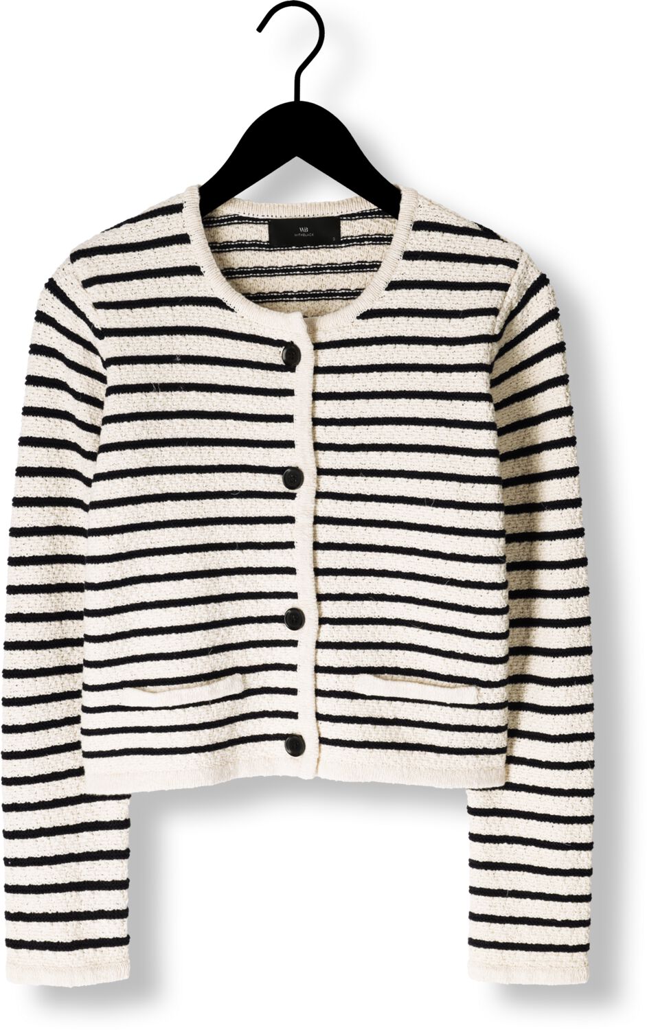 WITHBLACK Dames Truien & Vesten Wblmerian Boucle Knit Jacket Ecru
