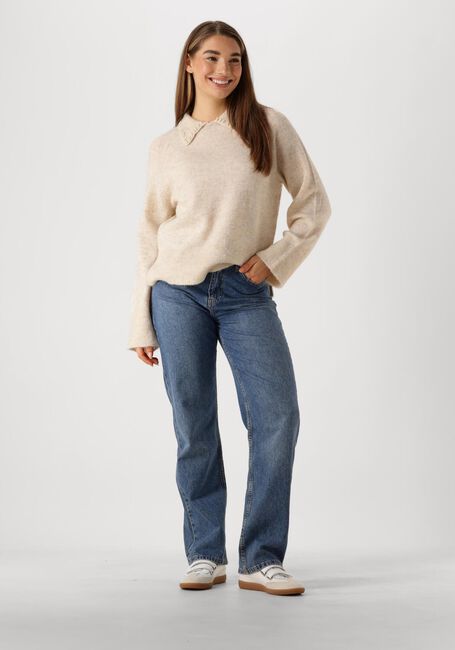 Beige Y.A.S. Trui YASNERIS LS KNIT PULLOVER - large