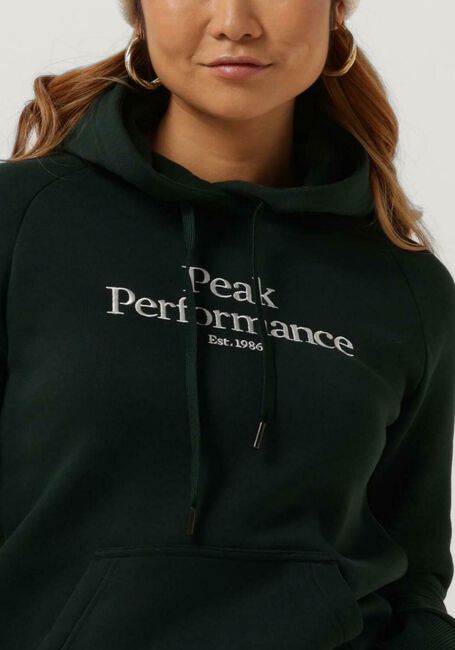 Donkergroene PEAK PERFORMANCE Trui W ORIGINAL HOOD - large