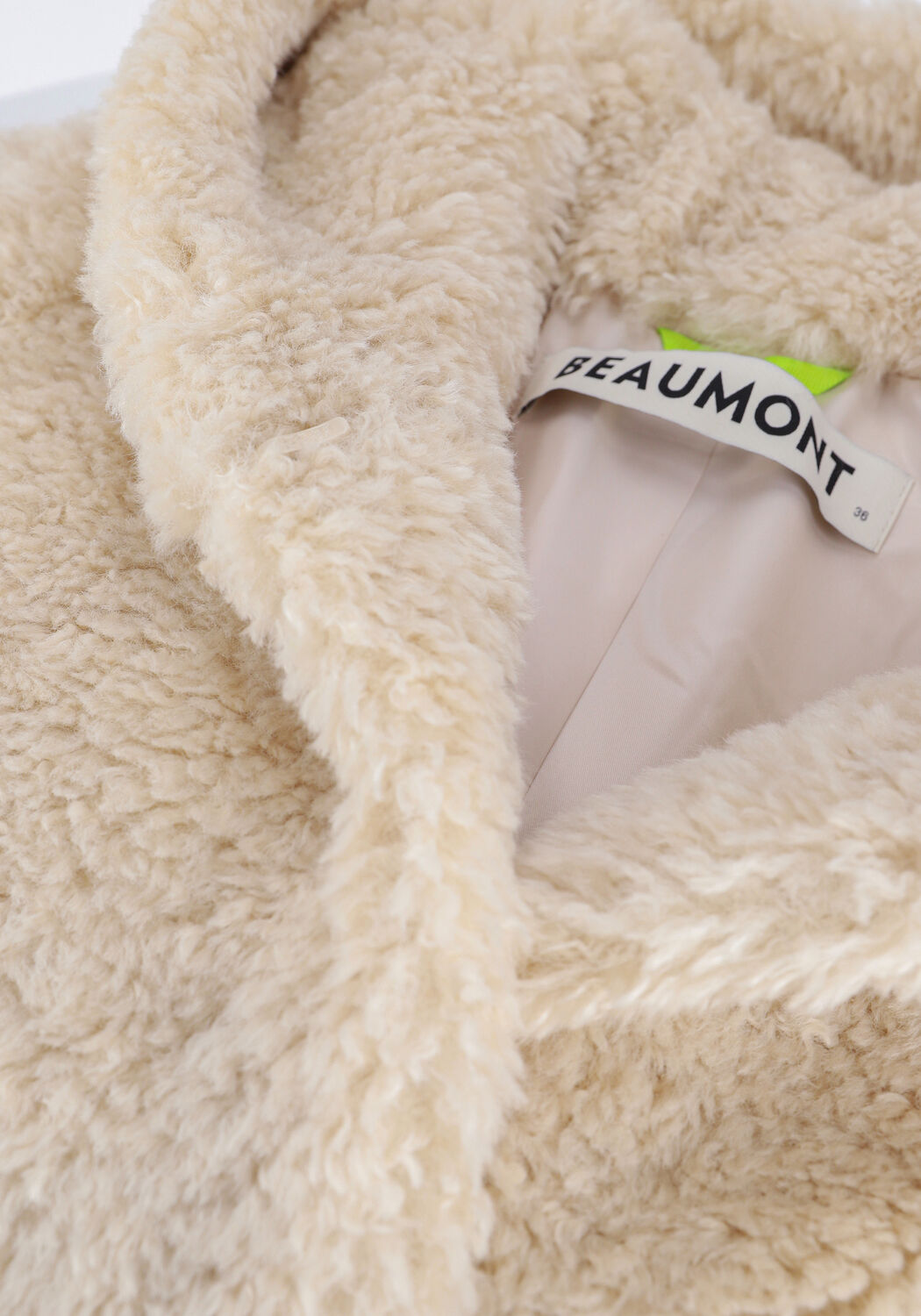 Ecru BEAUMONT Teddy jas TEDDY HOODED COAT - large