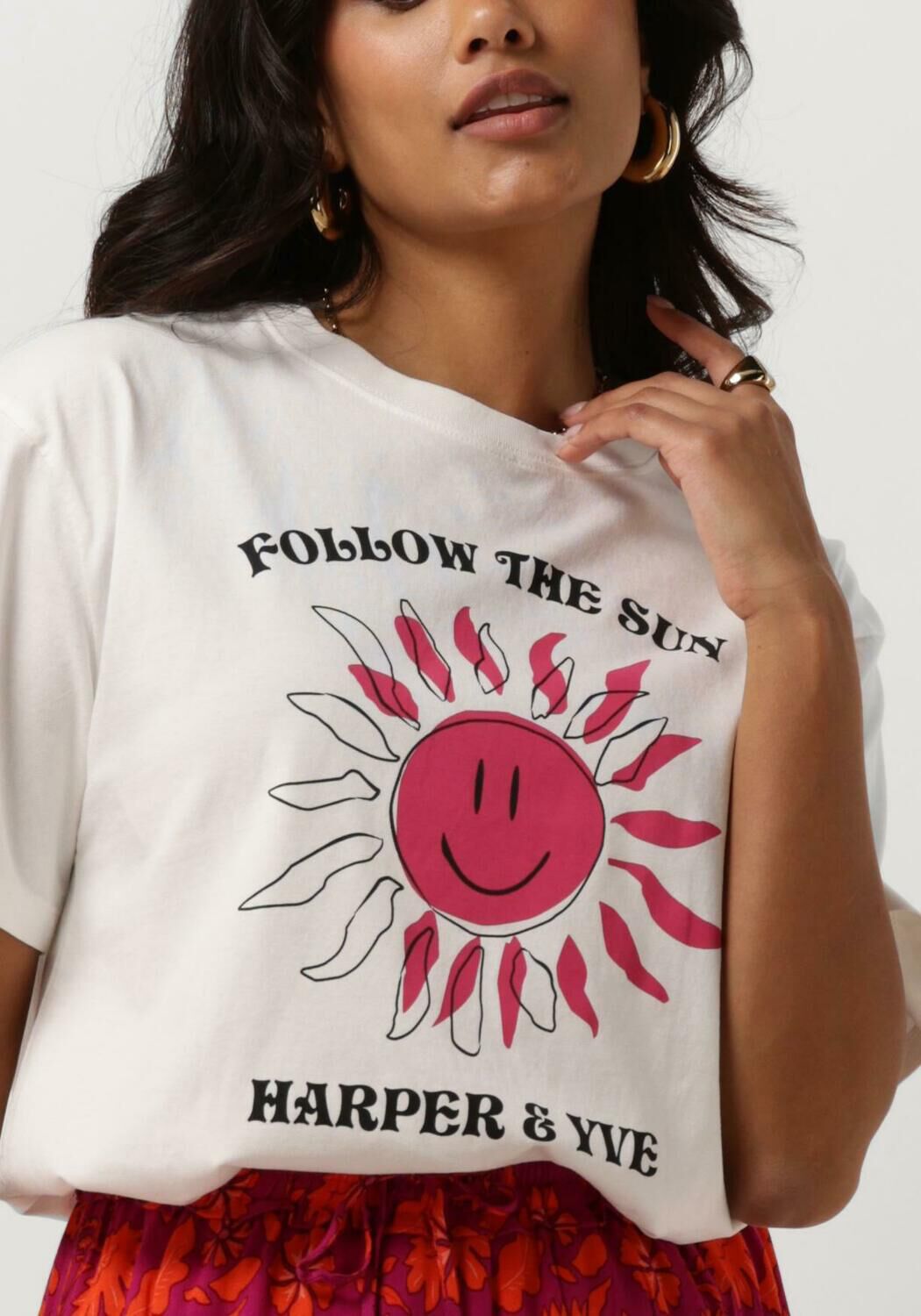 HARPER & YVE Dames Tops & T-shirts Smiley-ss Ecru