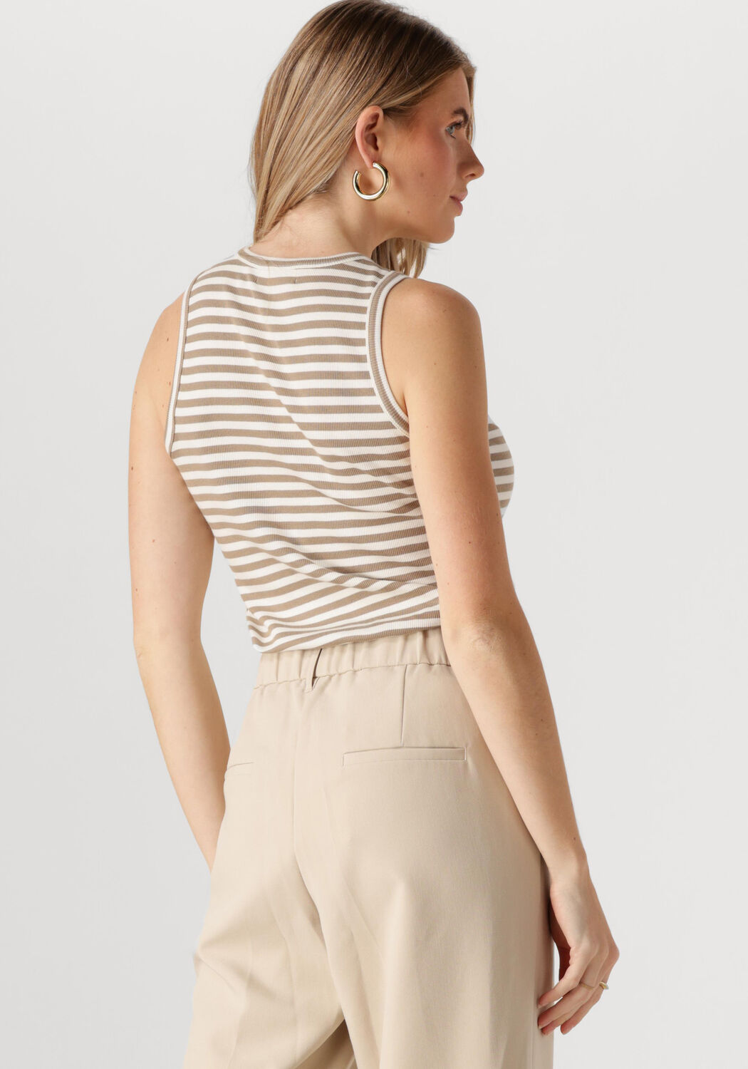 NUKUS Dames Tops & T-shirts Stefania Singlet Stripes Beige