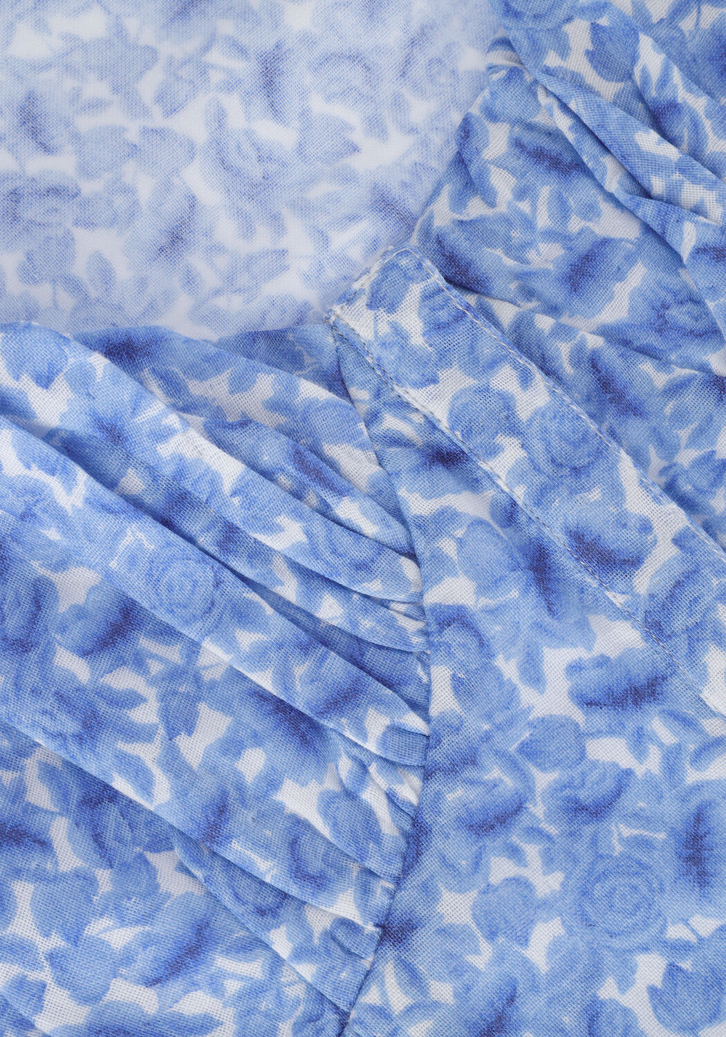 Blauwe NA-KD Blouses ORGANIC GATHERED DETAIL LONG SLEEVE BLOUSE - large