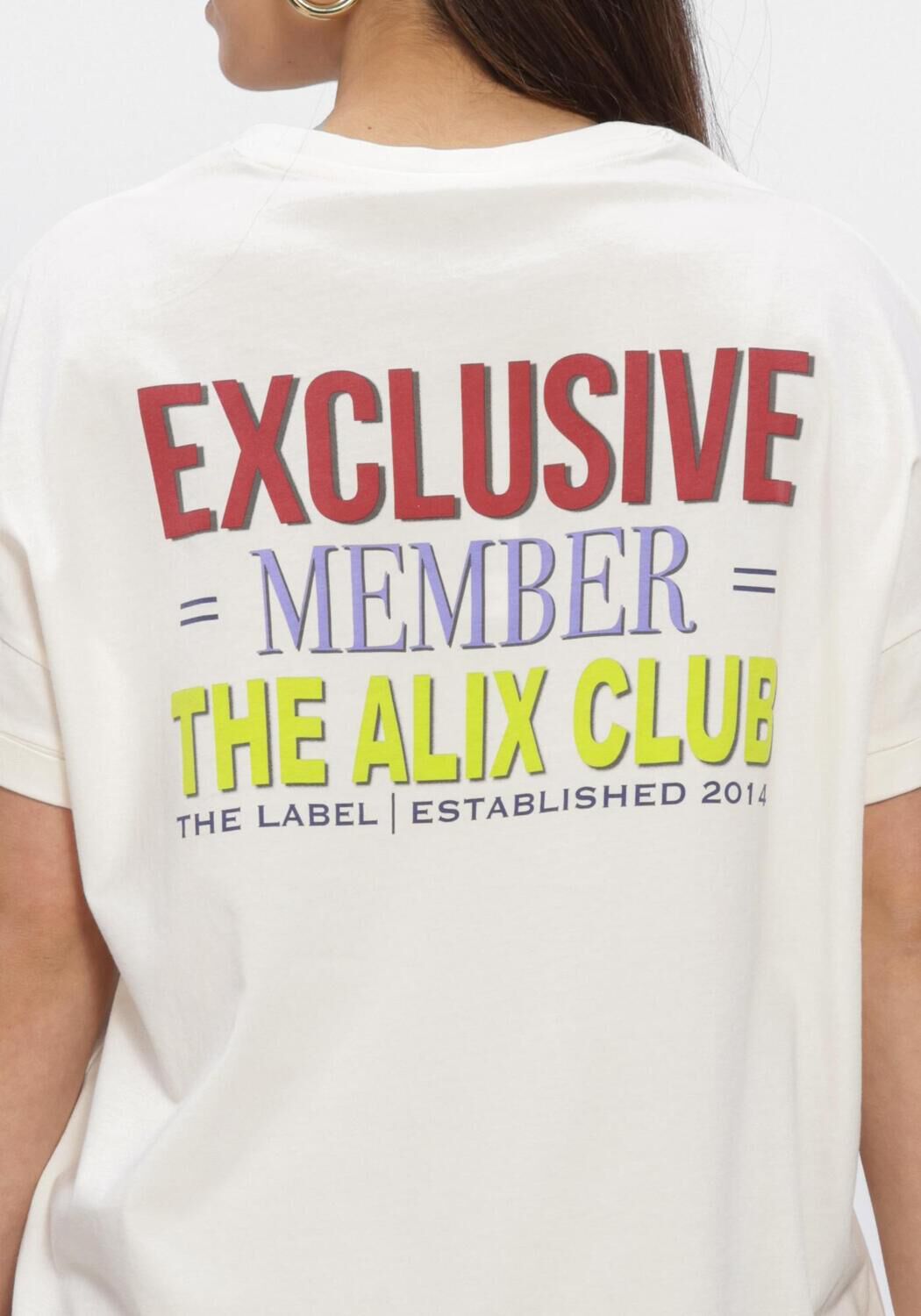Ecru ALIX THE LABEL T-shirt LADIES KNITTED ALIX CLUB T-SHIRT - large