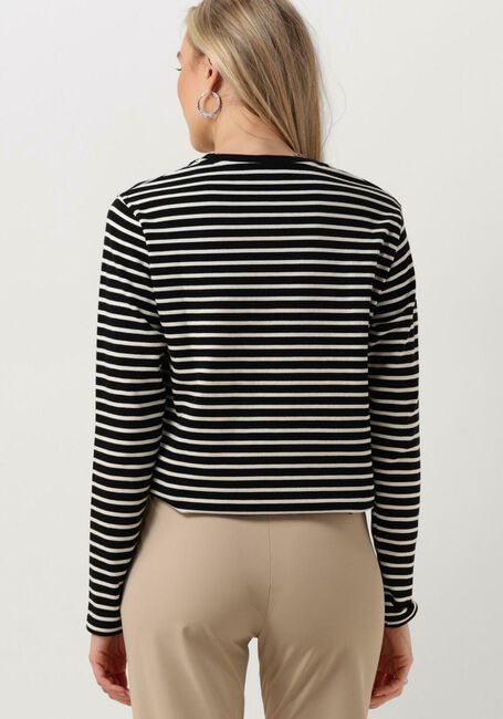 Zwarte PENN & INK Trui SWEATER STRIPE - large