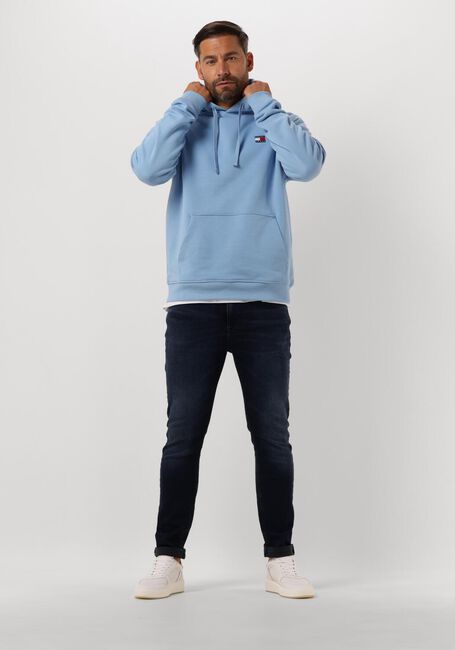 Lichtblauwe TOMMY JEANS Sweater TJM REG BADGE HOODIE - large