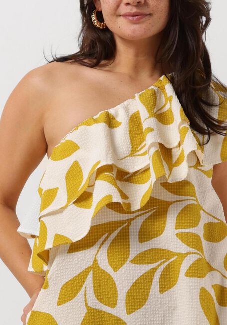 Gouden SECOND FEMALE Midi jurk UIVO ONE-SHOULDER DRESS - large