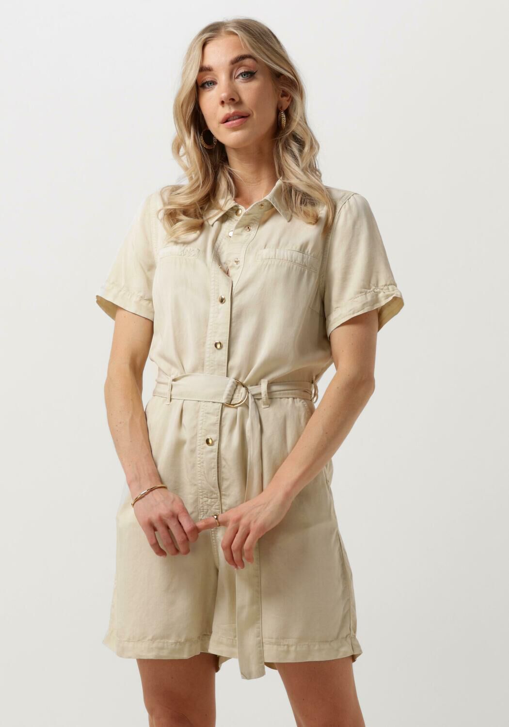 Nukus Zandkleurige Jumpsuit Tessel Short Beige Dames