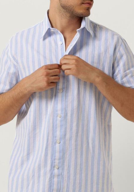 Blauwe SELECTED HOMME Casual overhemd SLHREGNEW-LINEN SHIRT SS CLASSIC - large