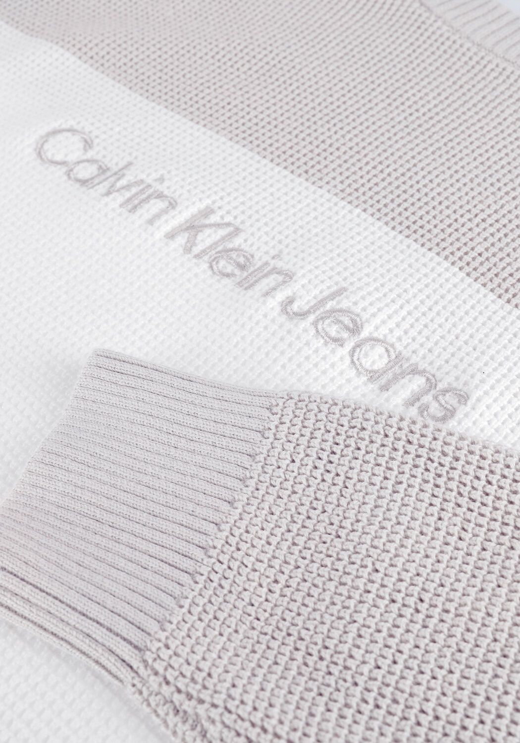 Zand CALVIN KLEIN Trui TEXTURED BLOCKING SWEATER - large