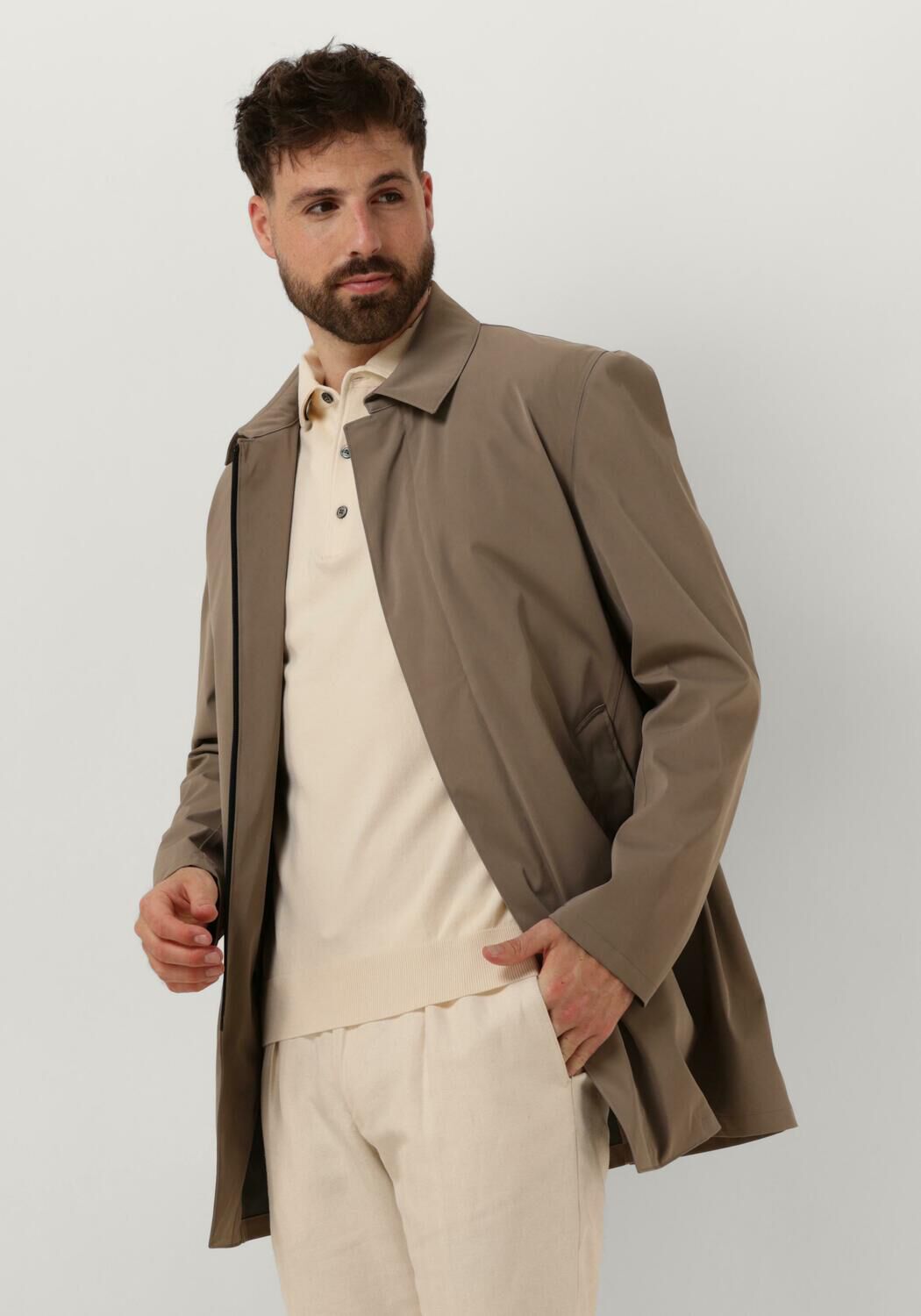 PROFUOMO Heren Jassen Outerw Mgnt Clsr Long Taupe