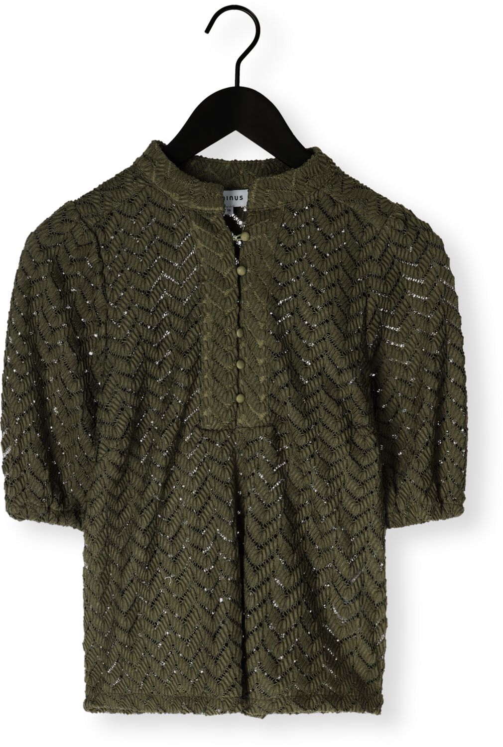 MINUS Dames Blouses Jeva Half Sleeve Blouse Donkergroen