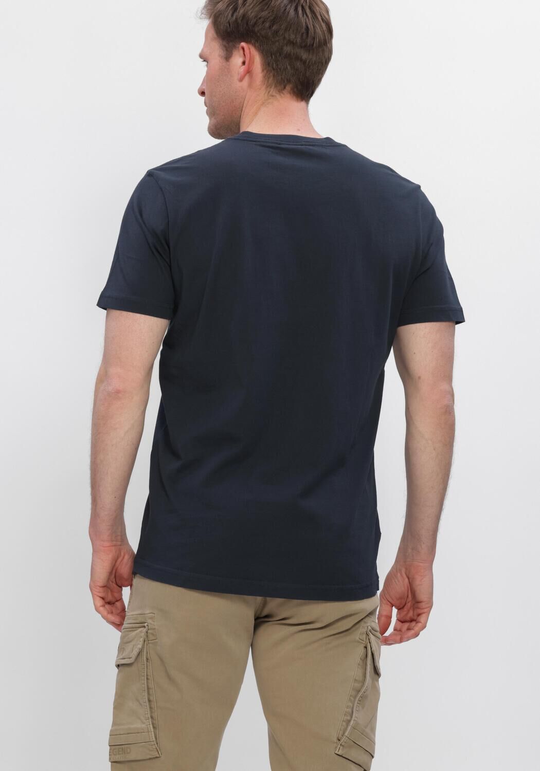 Donkerblauwe PME LEGEND T-shirt SHORT SLEEVE R-NECK BIG ART PACKAGE - large