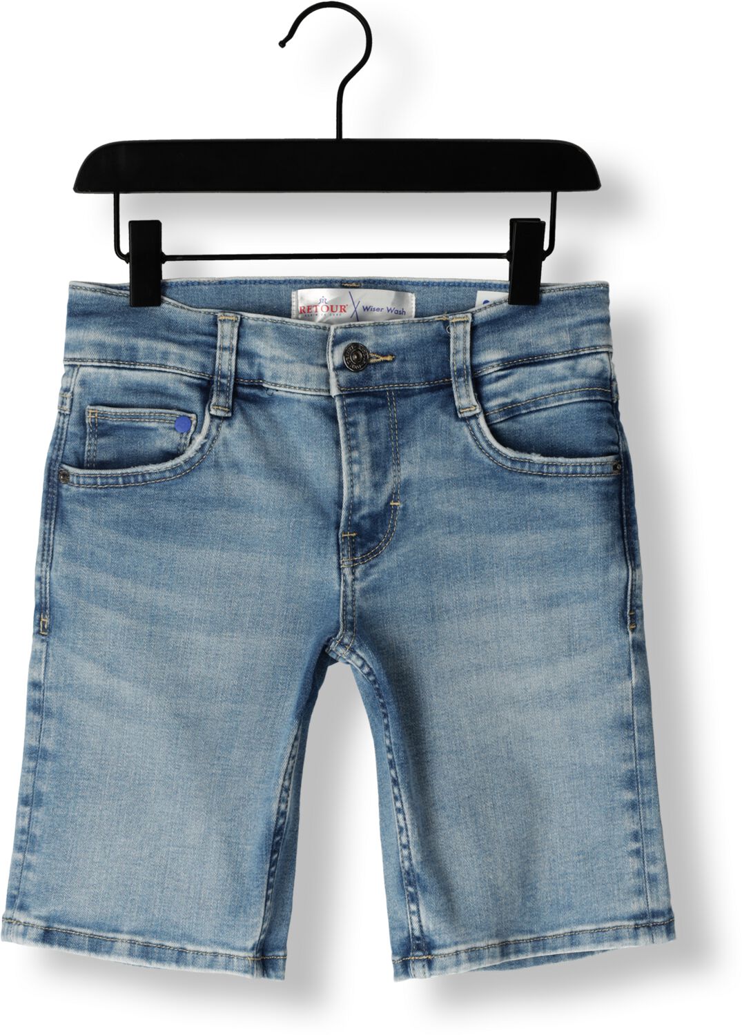 Retour Jeans denim short Reven Vintage light blue denim Korte broek Blauw Jongens Stretchdenim 158