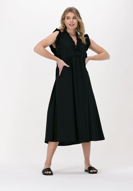 Zwarte ACCESS Midi jurk DRESS WITH RUFFLES AT THE TOP - large