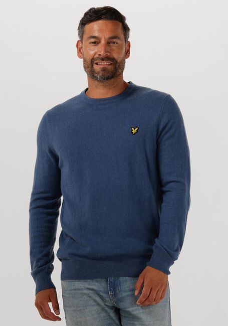 Blauwe LYLE & SCOTT Trui COTTON MERINO CREW NECK JUMPER - large