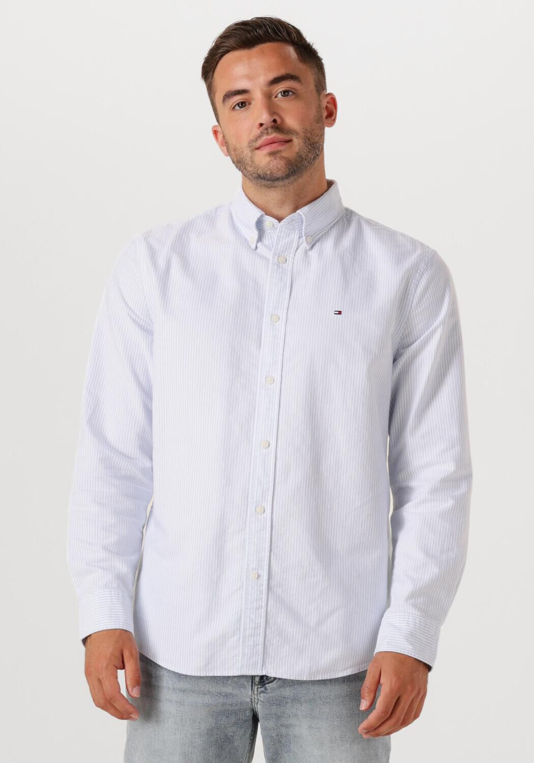 TOMMY HILFIGER Heren Overhemden Heritage Oxford Stripe Rf Shirt Lichtblauw